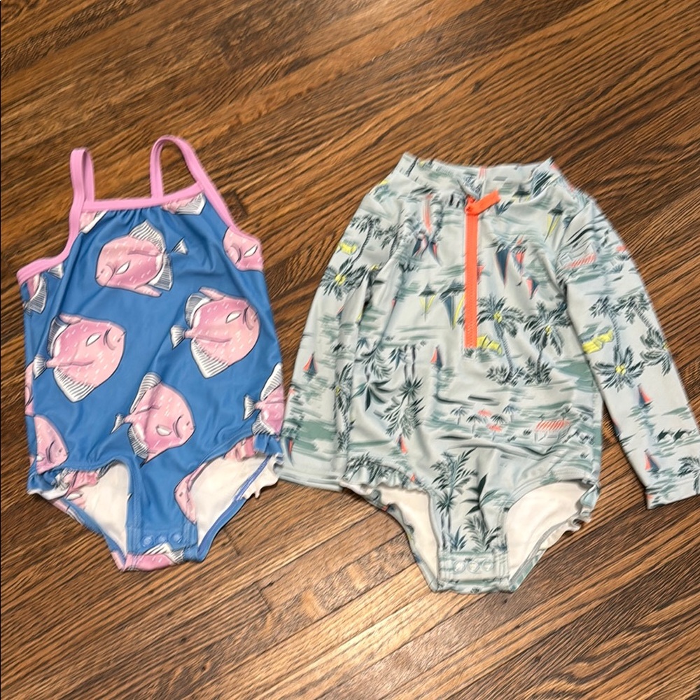 Carter's Kids Swim One Piece Set - Fish and Tropical Print
